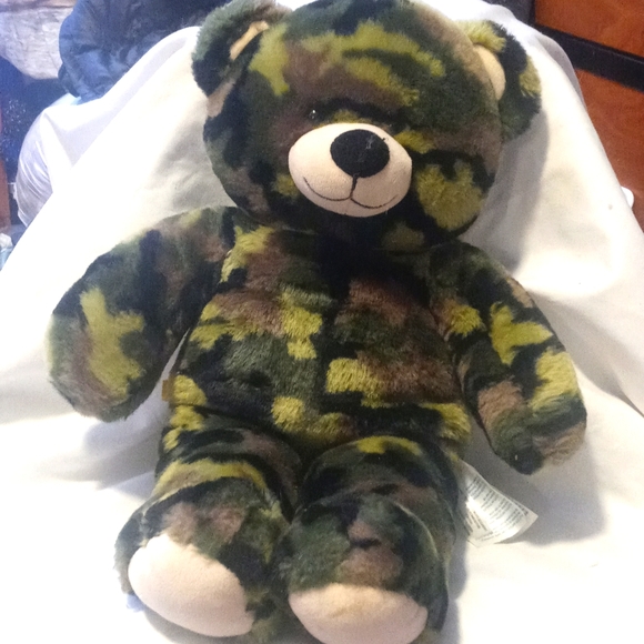 AVAILABLE -Build-A-BeaR Bear Camo Army green 17" tall. Plays Star Wars song. - Picture 1 of 7